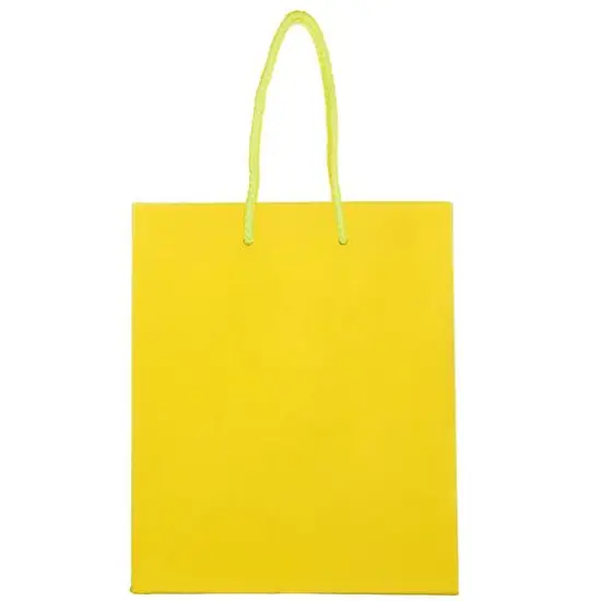 JAM Paper Medium Glossy Gift Bags, 3ct. Yellow {4}