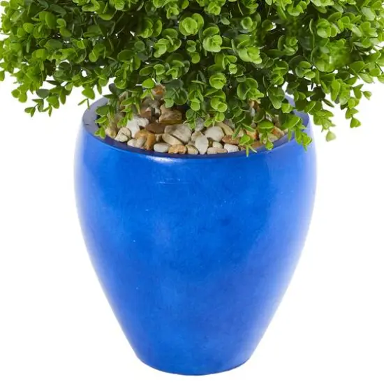 4.3ft. Eucalyptus Topiary Artificial Tree in Blue Planter {4}