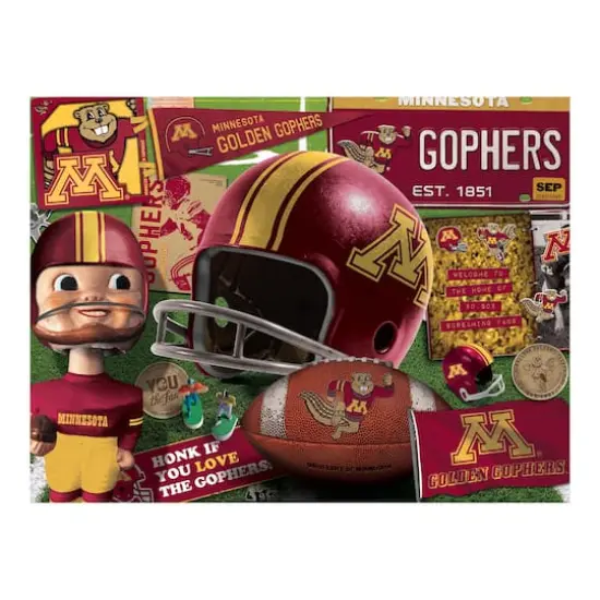College Team Retro Series 500 Piece Puzzle Minnesota Golden Gophers {5}