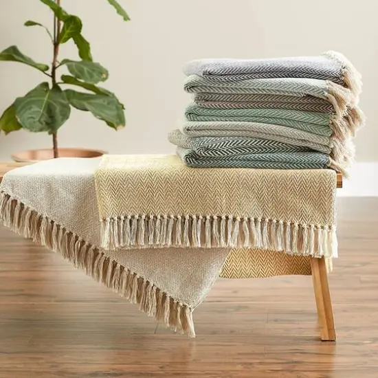 DII&reg; Zig-Zag Throw Stonewash Blue {5}