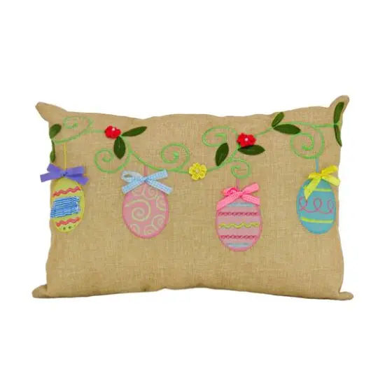 18'' x 10'' Decorated Eggs Easter Pillow {1}