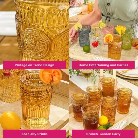 Kate Aspen&reg; 13oz. Vintage Textured Amber Drinkware, 6ct. {5}