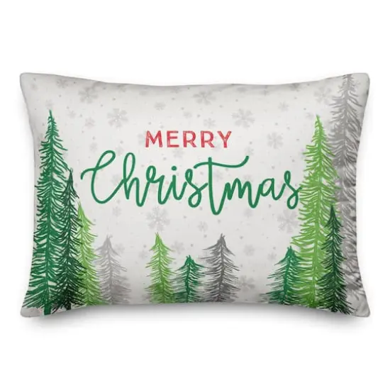 Merry Christmas Forest Throw Pillow {1}