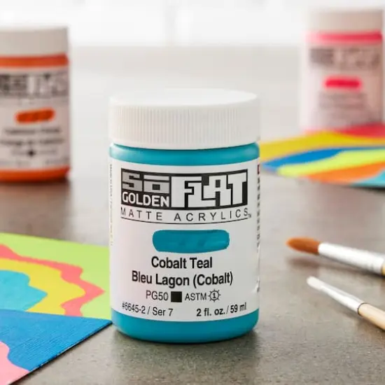 Golden&reg; 2oz. SoFlat Matte Acrylic Paint Cobalt Teal {3}