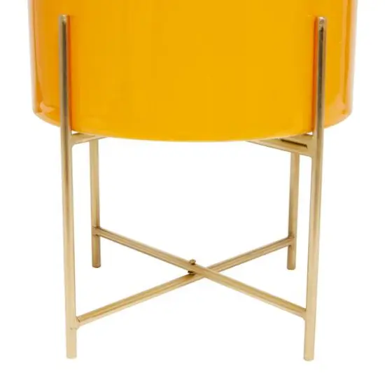 Yellow Modern Planter, Set of 2" 15", 12" {5}