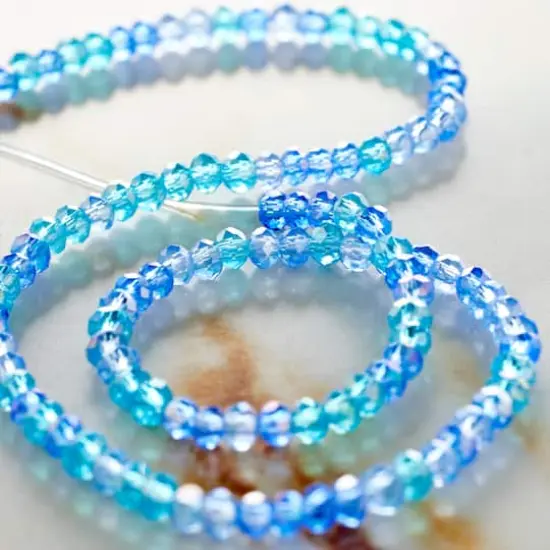 Blue Mix Rondelle Glass Beads, 3mm by Bead Landing&trade; {3}