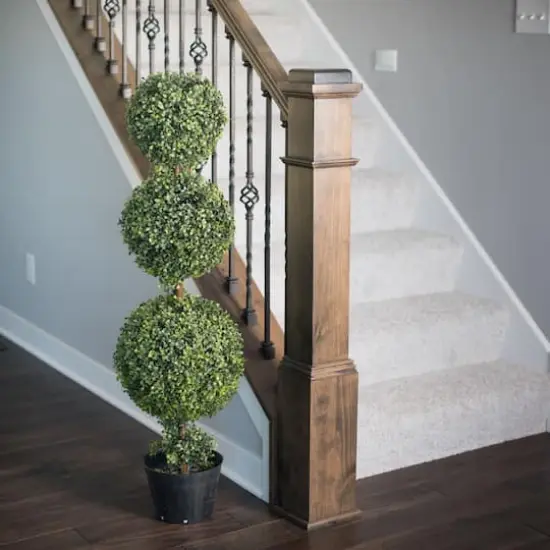 5ft. Artificial Triple Ball Green Boxwood Topiary {3}