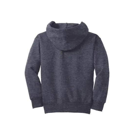 Port & Company&reg; Neutrals Youth Core Fleece Pullover Hooded Sweatshirt Heather Navy {4}