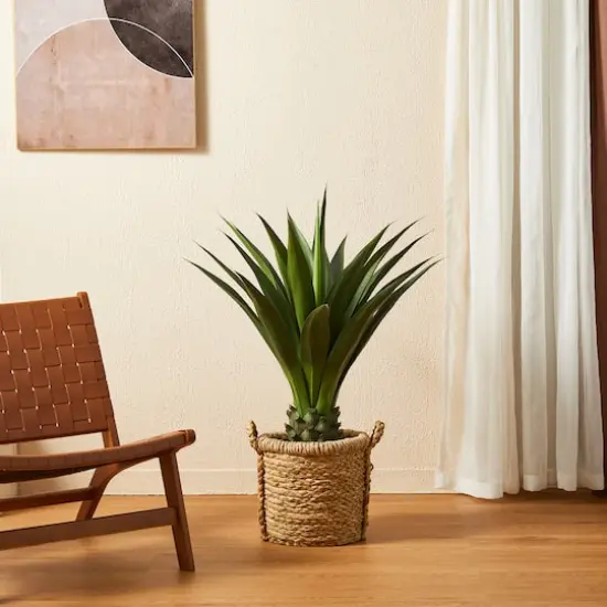 Glitzhome&reg; 3.25ft. Potted Faux Agave Plant {5}