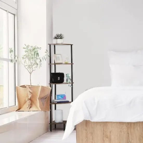 NEX&trade; 50" Brown 5-Tier Corner Shelf {8}