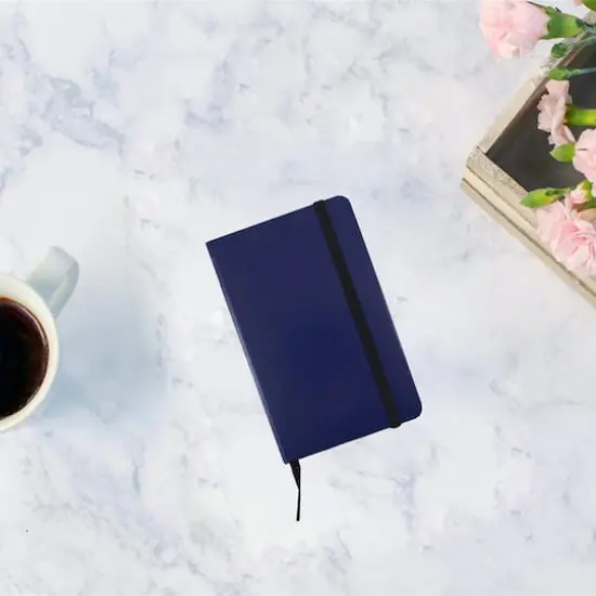 JAM Paper Small Hardcover Notebook with Elastic Band Blue {7}