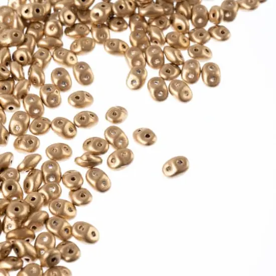 Superduo Two-Hole Czech Glass Beads Metallic Flax Matte {1}