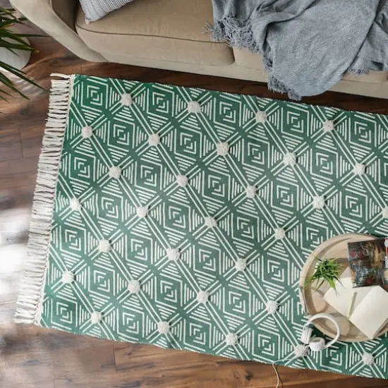 DII&reg; Diamond Textured Hand-Loomed Shag Rug Teal {6}