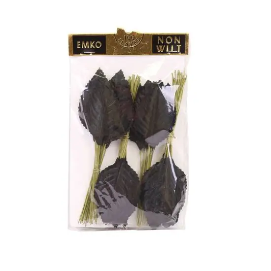 JAM Paper Black Satin Floral Leaves, 100ct. {1}