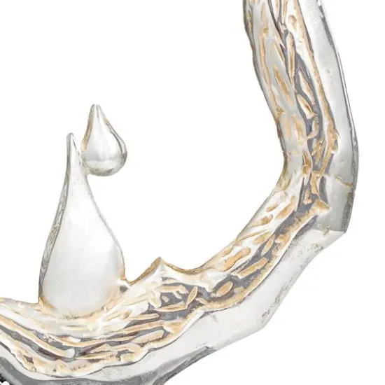 23" Silver Abstract Aluminum Sculpture {5}