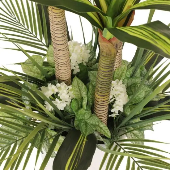 6ft. Artificial Dracaena Fragrans Tree in White Decorative Pot {7}