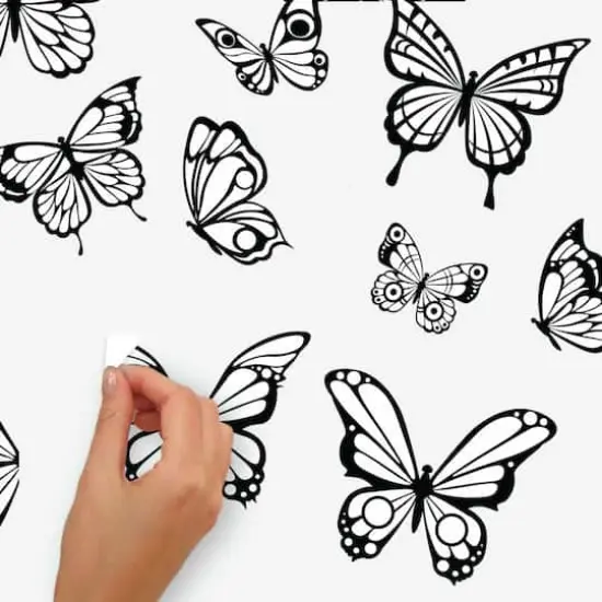 RoomMates Color Your Own Butterflies Peel & Stick Wall Decals {5}