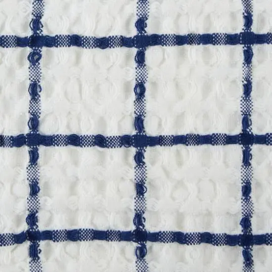 DII&reg; Windowpane Oversized Washed Waffle Dishcloth Set Nautical Blue/White {6}