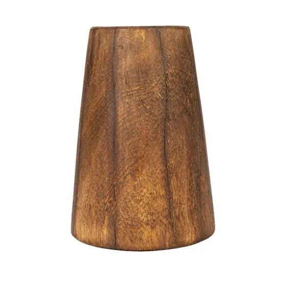 Hello Honey&reg; Brown Round Reclaimed Wood Vase with Distressed Finish Set {10}