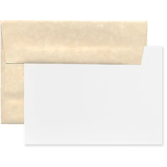 JAM Paper A6 Recycled Parchment Blank Cards & Envelopes, 100ct. Natural {1}