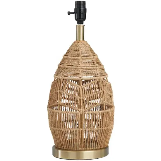 Brown Wicker Handmade Woven Table Lamp {4}
