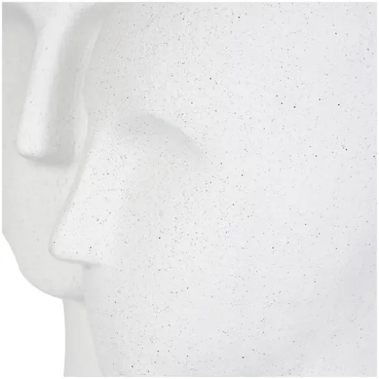 17" White Speckled Head Sculpture {4}