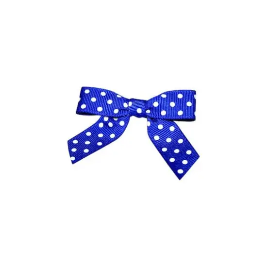 JAM Paper 2.5" Grosgrain Polka Dot Twist Tie Bows, 100ct. Royal {1}