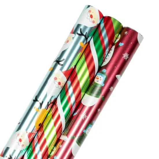 JAM Paper Jolly Winter Christmas Gift Wrap Set, 3ct {1}