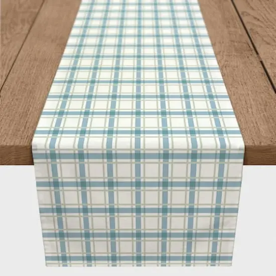 90" Blue Harvest Stripes Outdoor Table Runner {3}