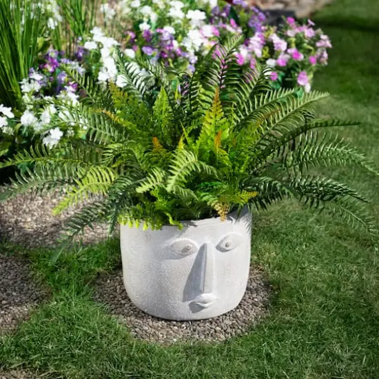 8.5" Small Face Ceramic Outdoor Garden Planter {3}