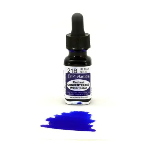 Dr. Ph. Martin's&reg; Radiant Concentrated Watercolor, 0.5oz. 21B Ultra Blue {4}
