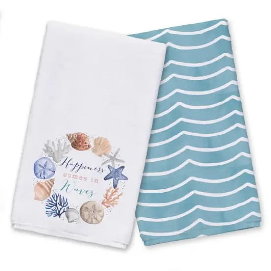 Happiness Comes in Waves Tea Towel Set {1}