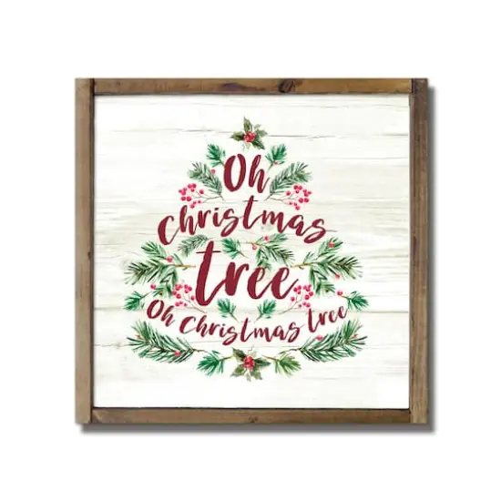 Oh Christmas Tree Framed Wood Plaque {1}