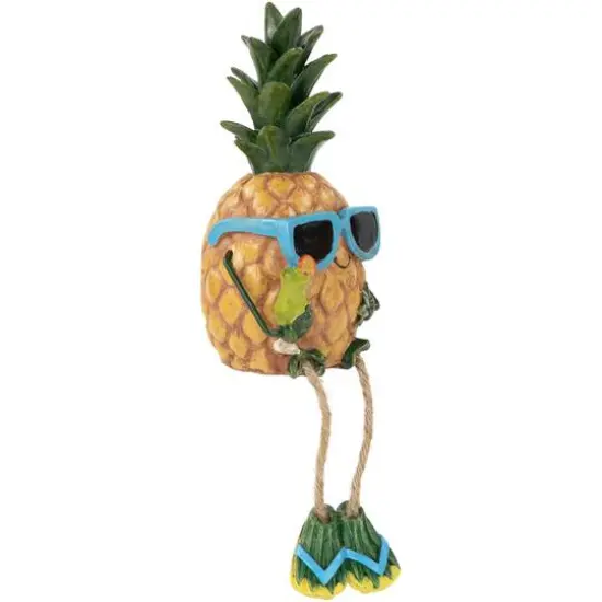 10" Tropical Boy Pineapple with Cocktail and Dangling Legs {5}