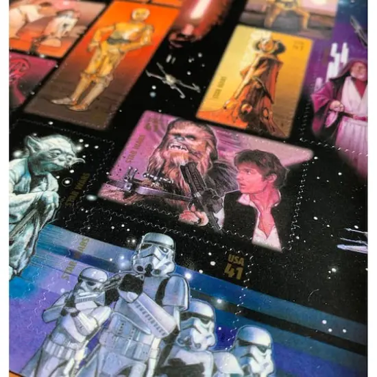 Star Wars U.S. Stamp Sheet in 16" x 14" Wood Frame {5}