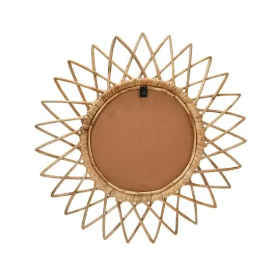 Hello Honey&reg; Natural Round Cane Sunburst Wall Mirror {4}