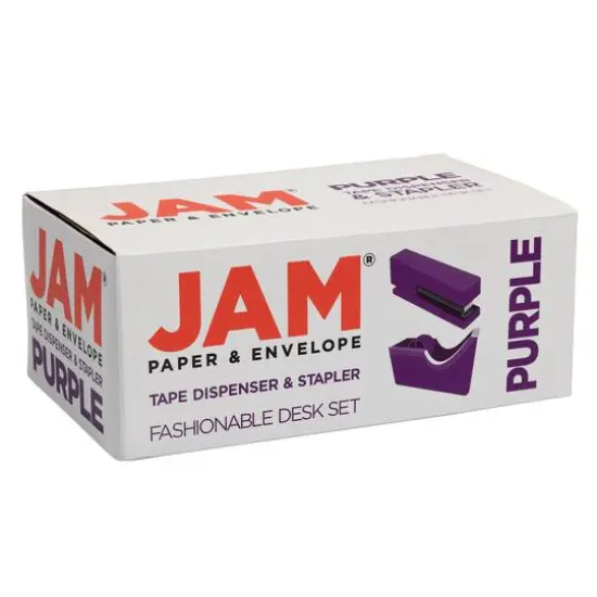 JAM Paper Stapler & Tape Dispenser Set Purple {7}