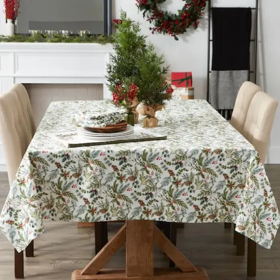 DII&reg; 70" Heritage Holiday Sprigs Printed Tablecloth {5}