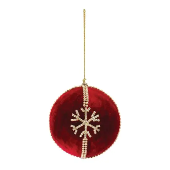 4" Jeweled Snowflake Ball Ornament Set {3}