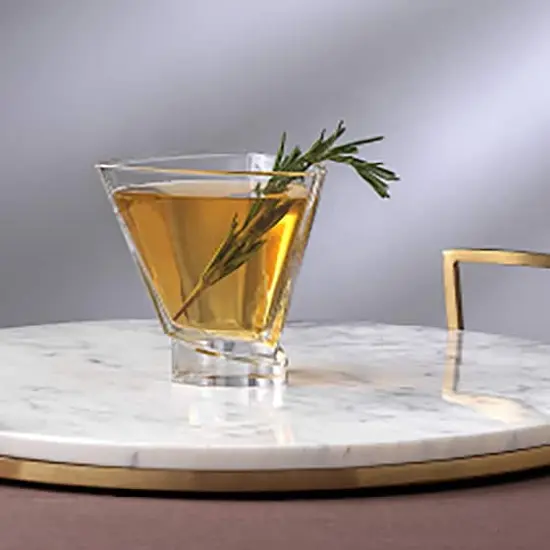 JoyJolt&reg; 7.2oz. Aqua Vitae Triangle Off Base Martini Glasses, 2ct. {3}