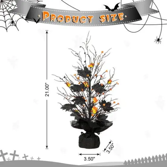 Glitzhome® 21" Lighted Halloween Candy Corn Berries Table Tree {8}
