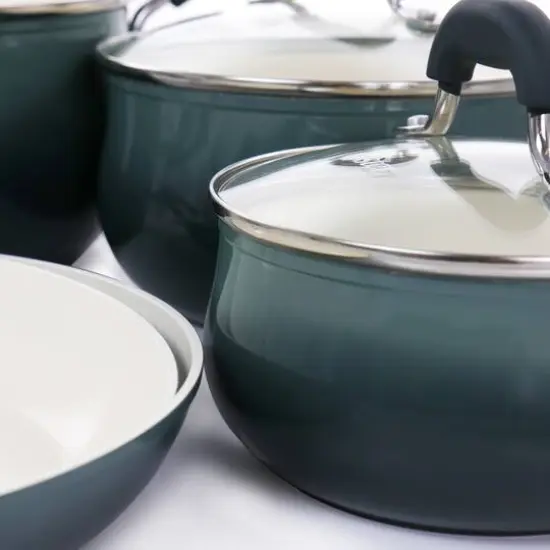 Oster Corbett 8-Piece Blue Nonstick Aluminum Cookware Set {8}