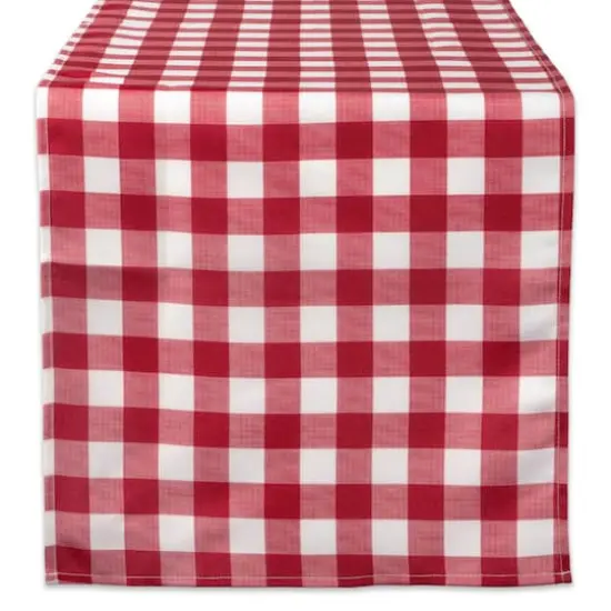 DII&reg; 72" Red Check Outdoor Table Runner {1}