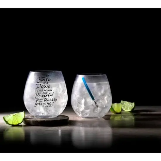 JoyJolt&reg; Star Wars&trade; 15oz. New Hope Obi-Wan Kenobi Blue Lightsaber Stemless Drinking Glass, 2ct. {5}