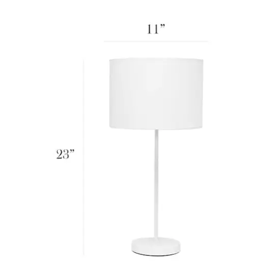Simple Designs 23" White Fabric Shade Lamp {4}