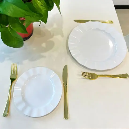 7" & 10" Wavy Rim Plastic Plates, 40ct. by Celebrate It&reg; White {3}