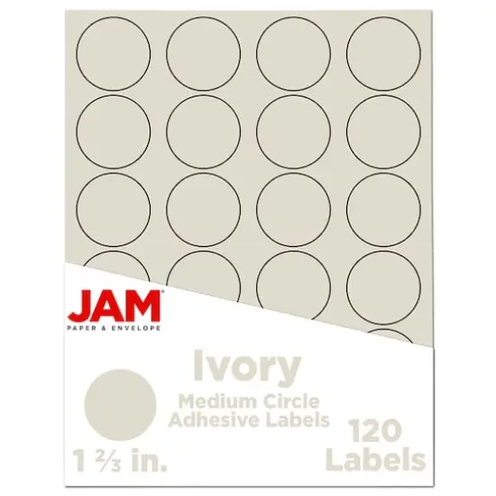 JAM Paper Circle Label Stickers Ivory {1}