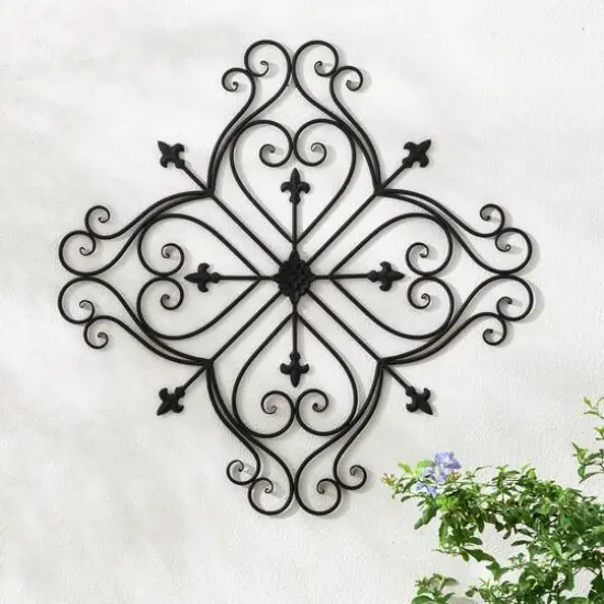 Glitzhome® 23.5" Traditional Iron Scroll Garden Wall Décor {6}