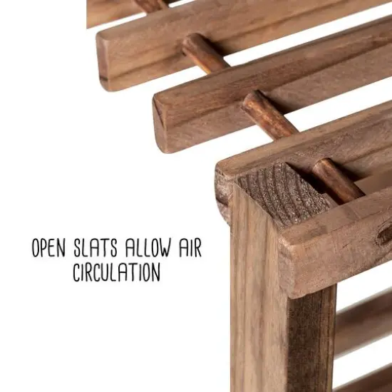 Honey Can Do Espresso 2-Tier Wood Shoe Rack {8}