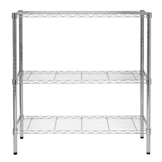 Honey Can Do Chrome 3-Tier Heavy-Duty Adjustable Shelf Storage Unit {11}